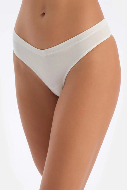 Kırık Beyaz Micromodal Thong Külot