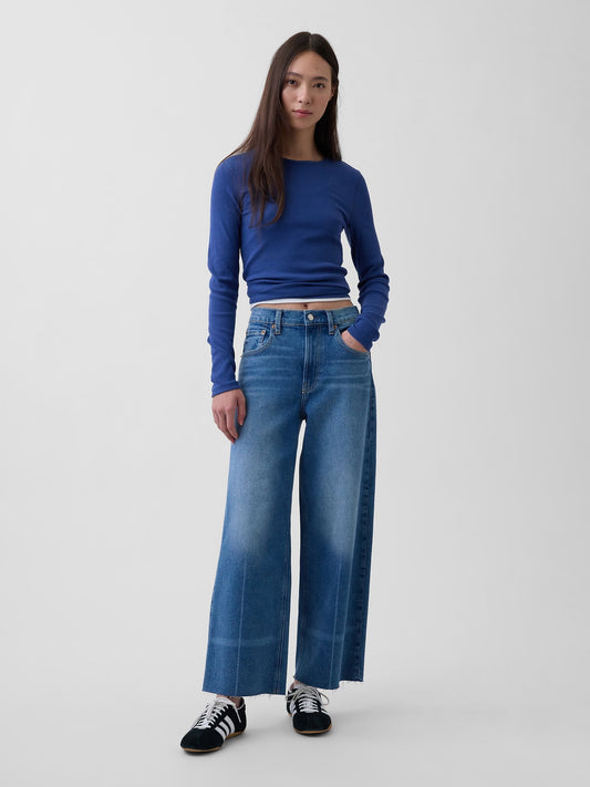 Mavi High Rise Stride Wide-leg Ankle Jean Pantolon
