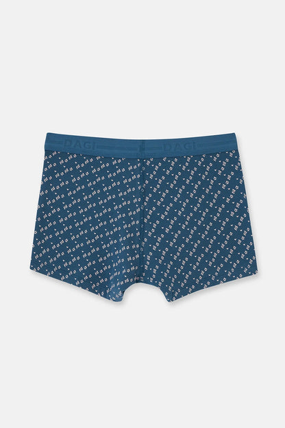 Koyu Mavi 5210 2'li Desenli Pamuk Boxer