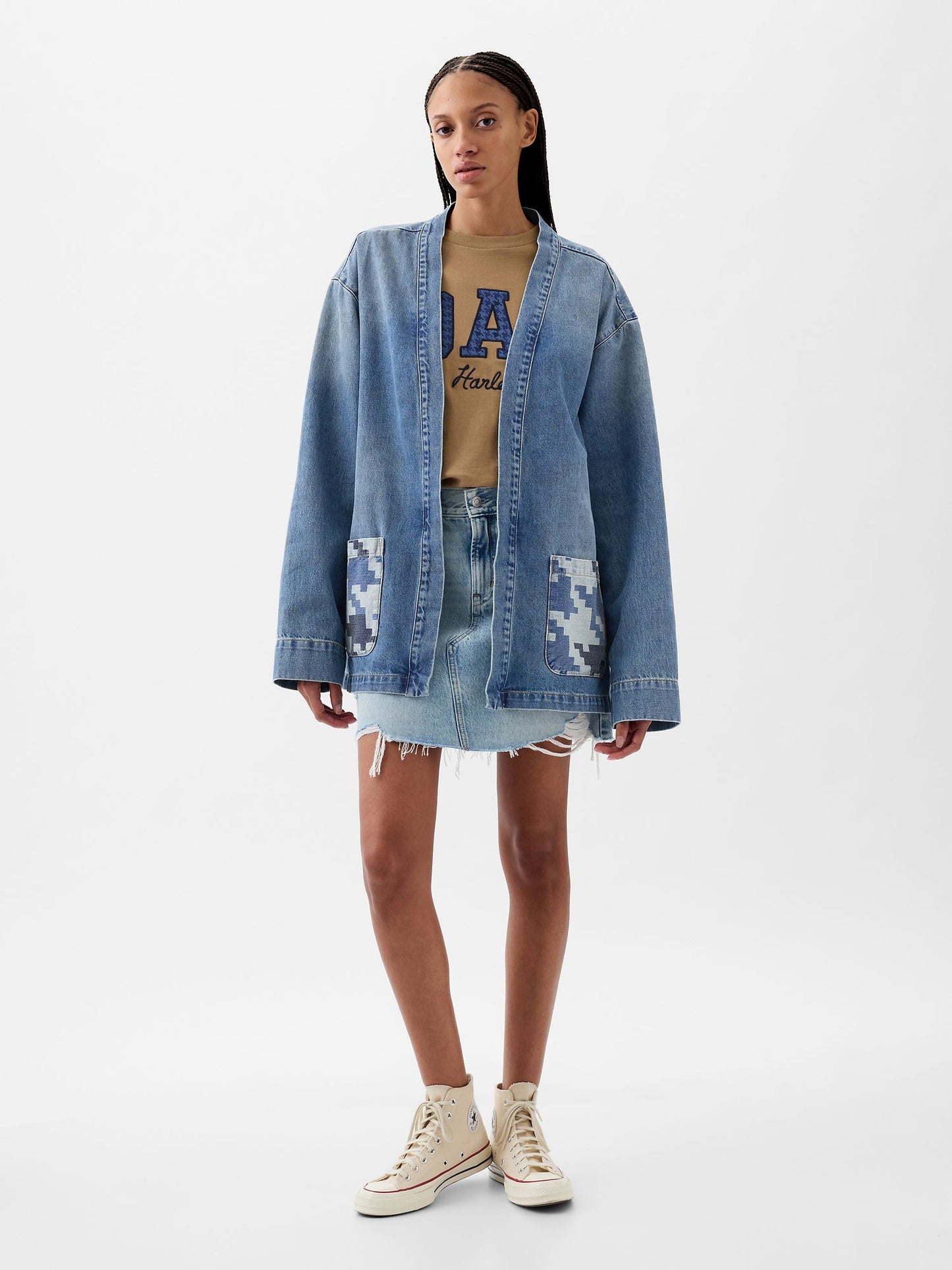 Açık Mavi Dap × Gap Organik Denim Wrap Ceket