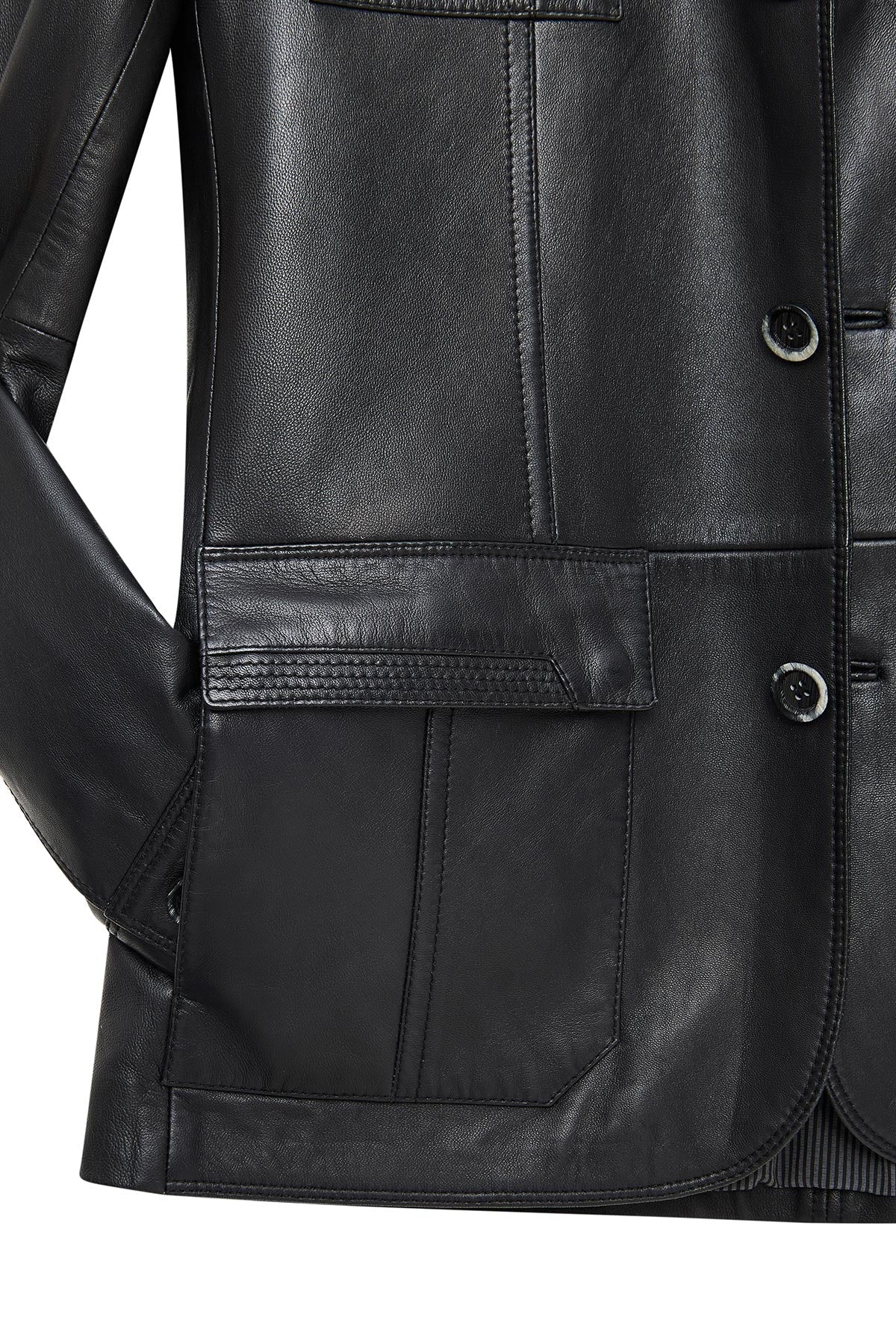 Kevin Erkek Siyah Blazer Deri Ceket