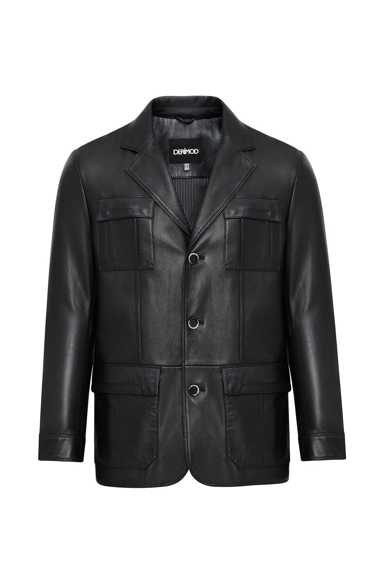 Kevin Erkek Siyah Blazer Deri Ceket