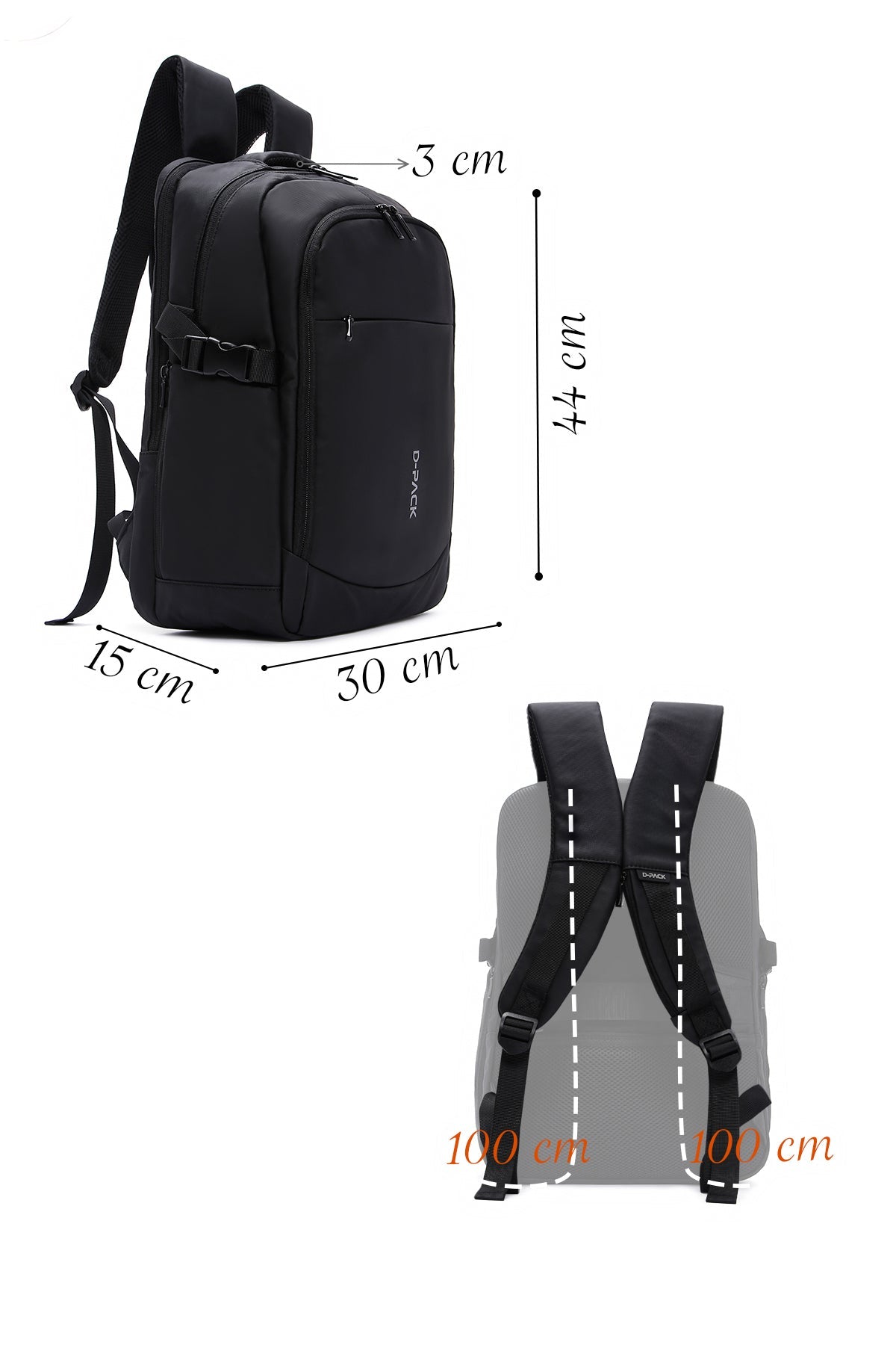 D-pack Erkek Siyah Teknolojik Kumaş Sırt Çantası