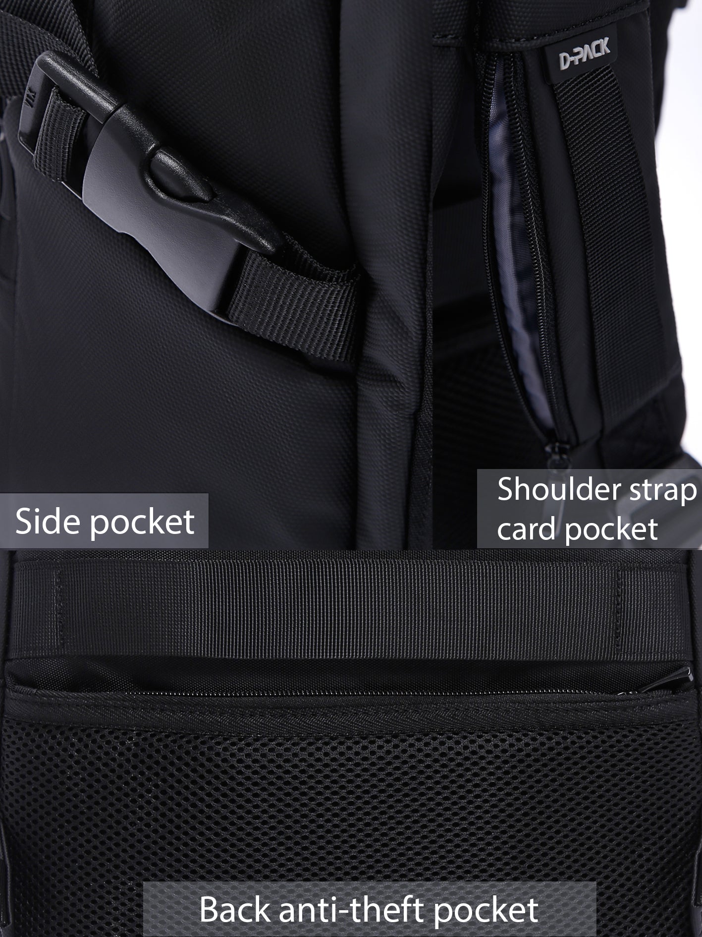 D-pack Erkek Siyah Teknolojik Kumaş Sırt Çantası