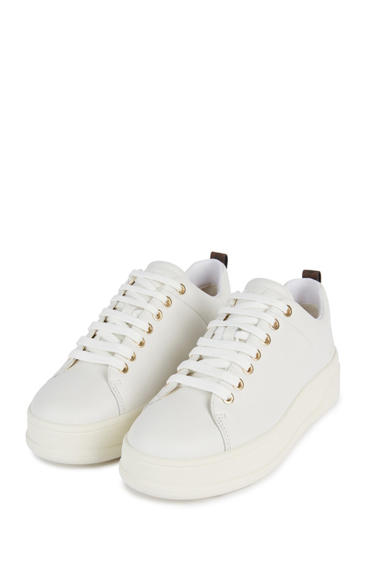 Geox Kadın Beyaz Spherica Ecub-2 Bağcıklı Deri Sneaker