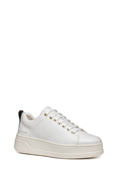 Geox Kadın Beyaz Spherica Ecub-2 Bağcıklı Deri Sneaker