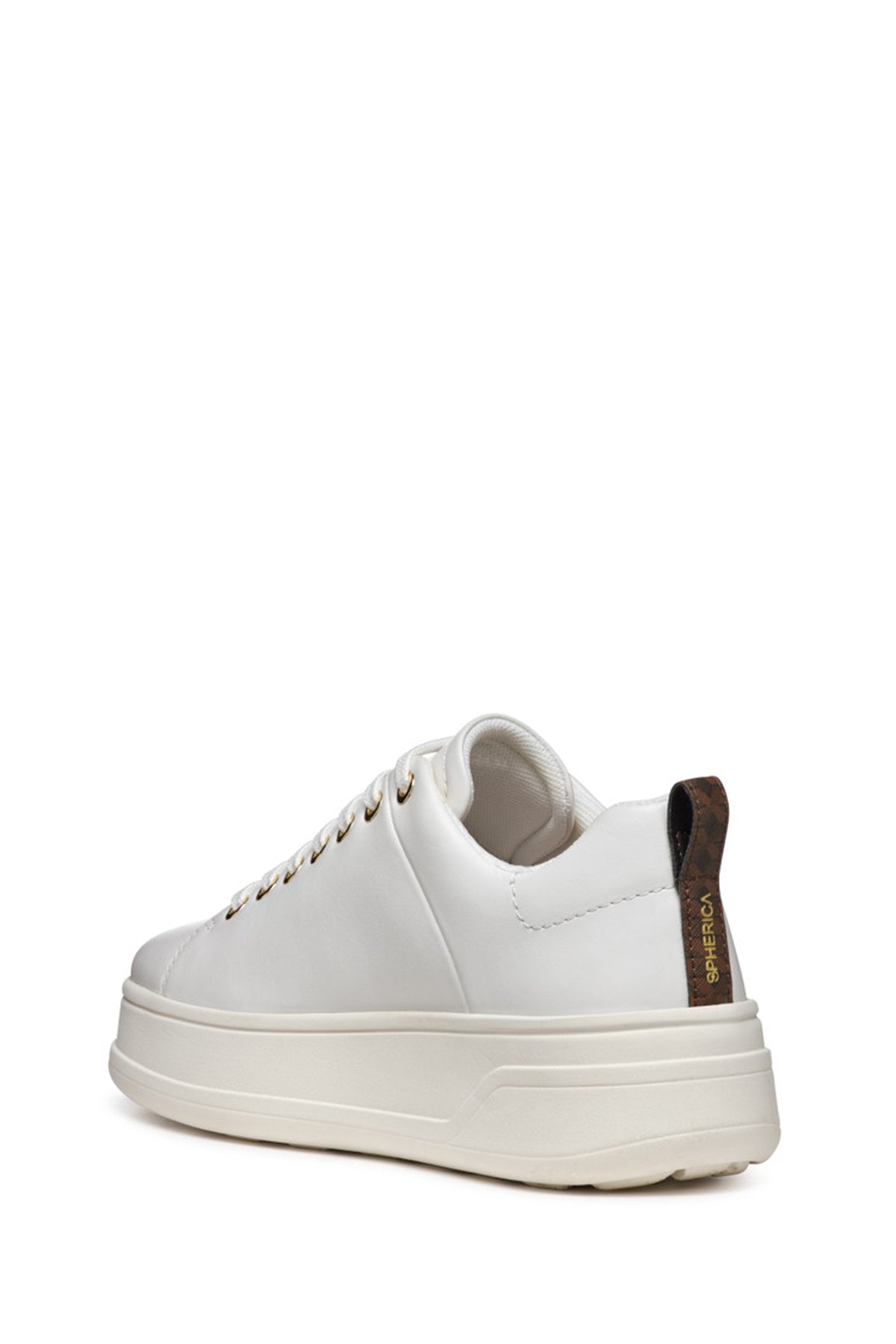 Geox Kadın Beyaz Spherica Ecub-2 Bağcıklı Deri Sneaker