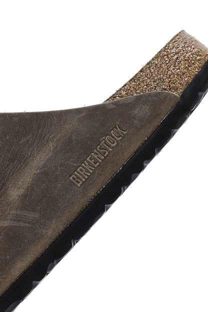 Birkenstock Erkek Haki Arizona Çift Tokalı Nubuk Deri Terlik