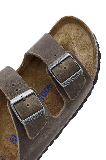 Birkenstock Erkek Haki Arizona Çift Tokalı Nubuk Deri Terlik