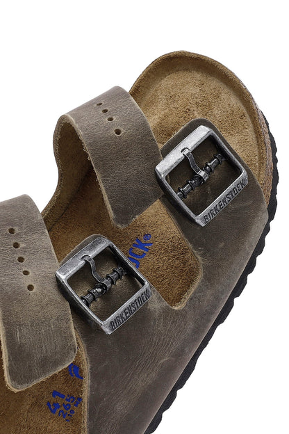 Birkenstock Erkek Haki Arizona Çift Tokalı Nubuk Deri Terlik