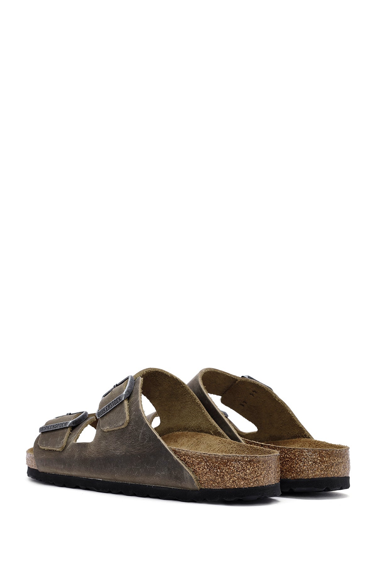 Birkenstock Erkek Haki Arizona Çift Tokalı Nubuk Deri Terlik