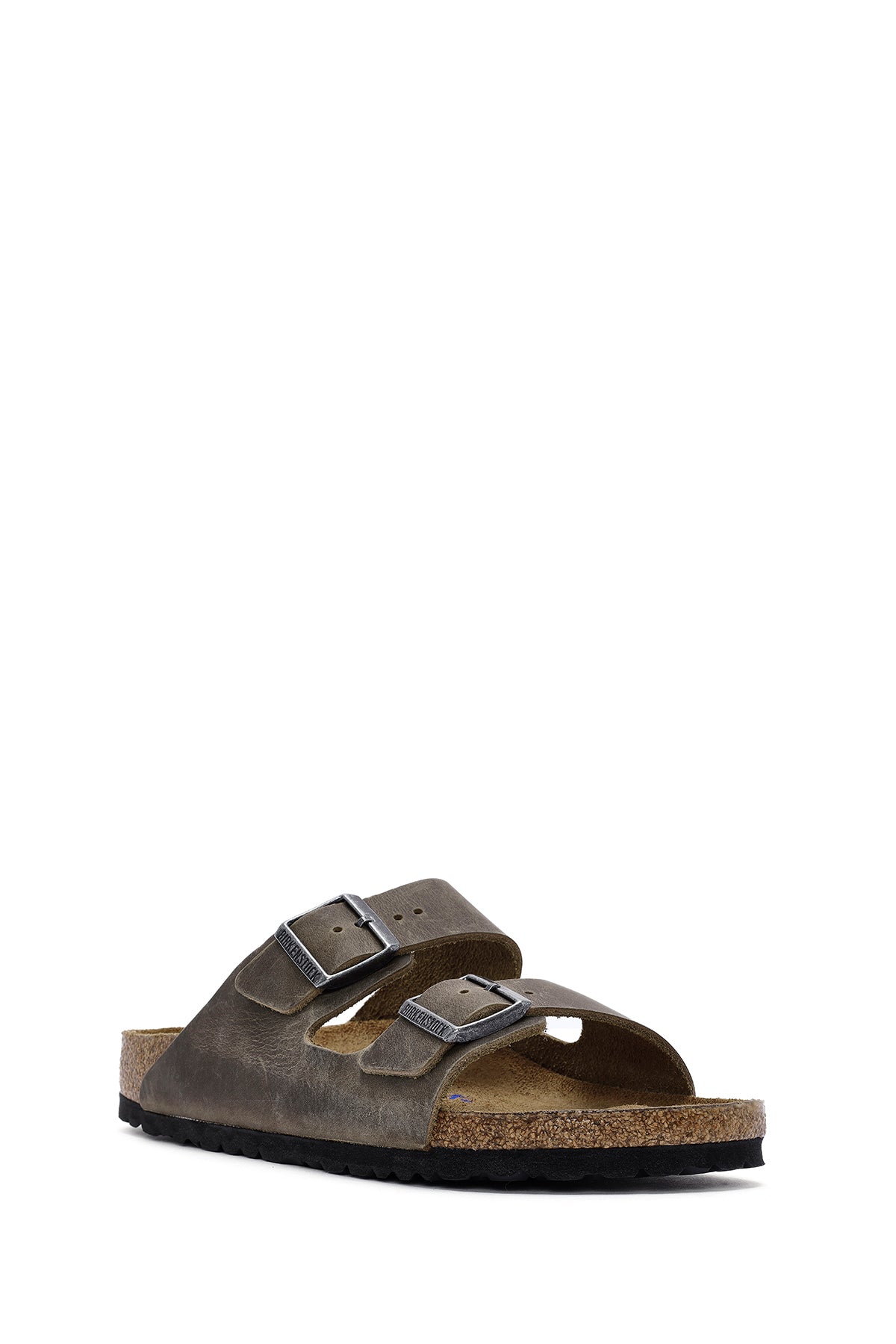 Birkenstock Erkek Haki Arizona Çift Tokalı Nubuk Deri Terlik