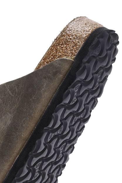 Birkenstock Erkek Haki Arizona Çift Tokalı Nubuk Deri Terlik