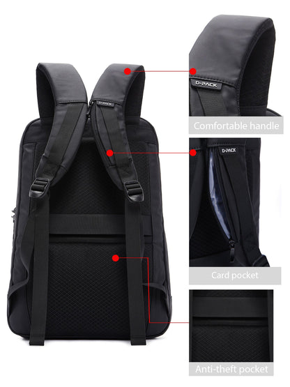 D-pack Erkek Siyah Teknolojik Hardcase Sırt Çantası