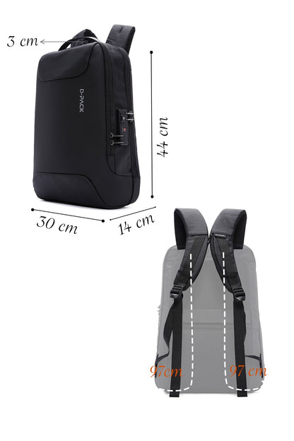 D-pack Erkek Siyah Teknolojik Hardcase Sırt Çantası