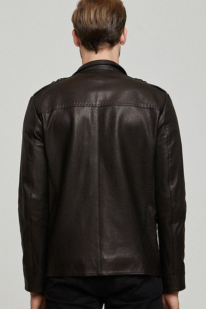 Moreno Erkek Siyah Spor Blazer Deri Ceket