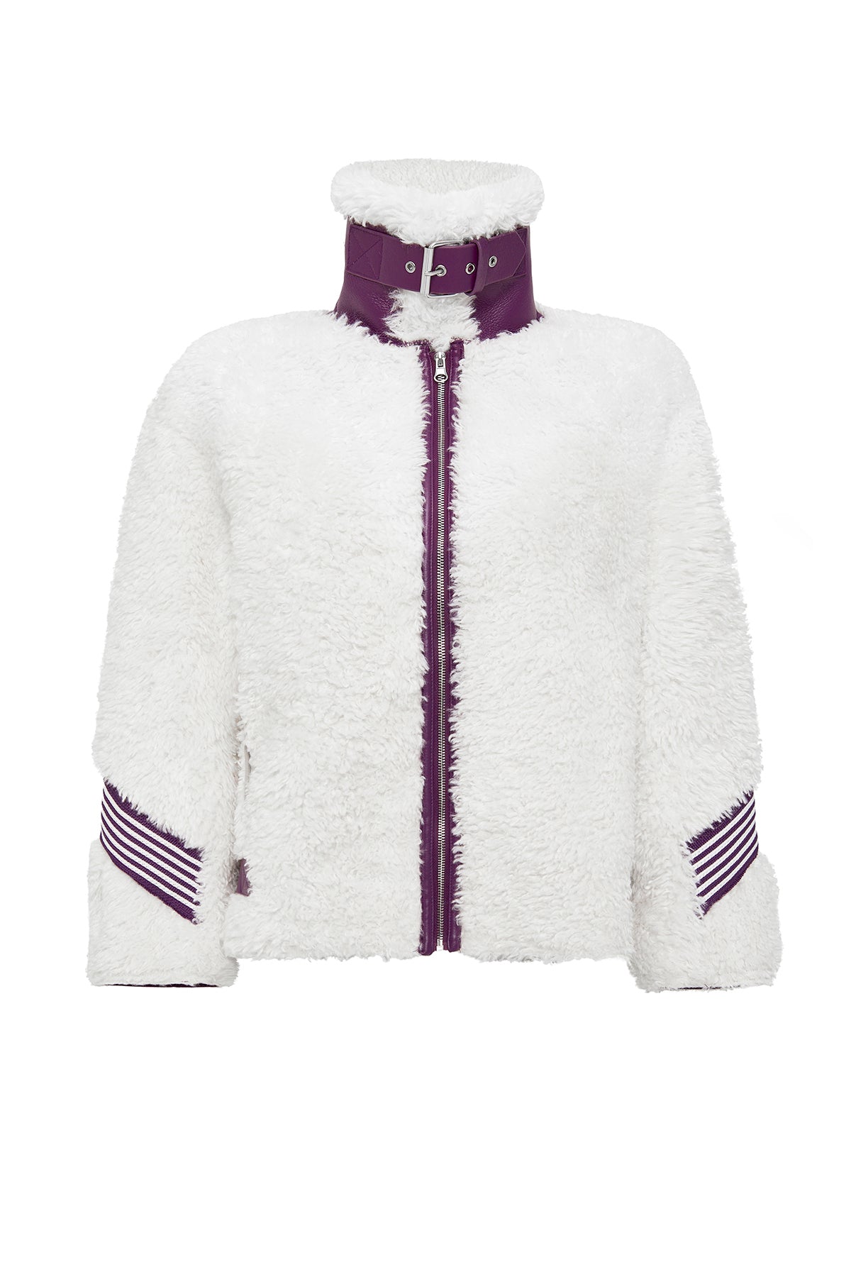 Meribel Kadın Çok Renkli Mor Çizgi Detaylı Teddy Mont