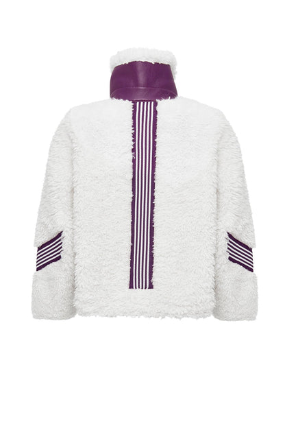 Meribel Kadın Çok Renkli Mor Çizgi Detaylı Teddy Mont