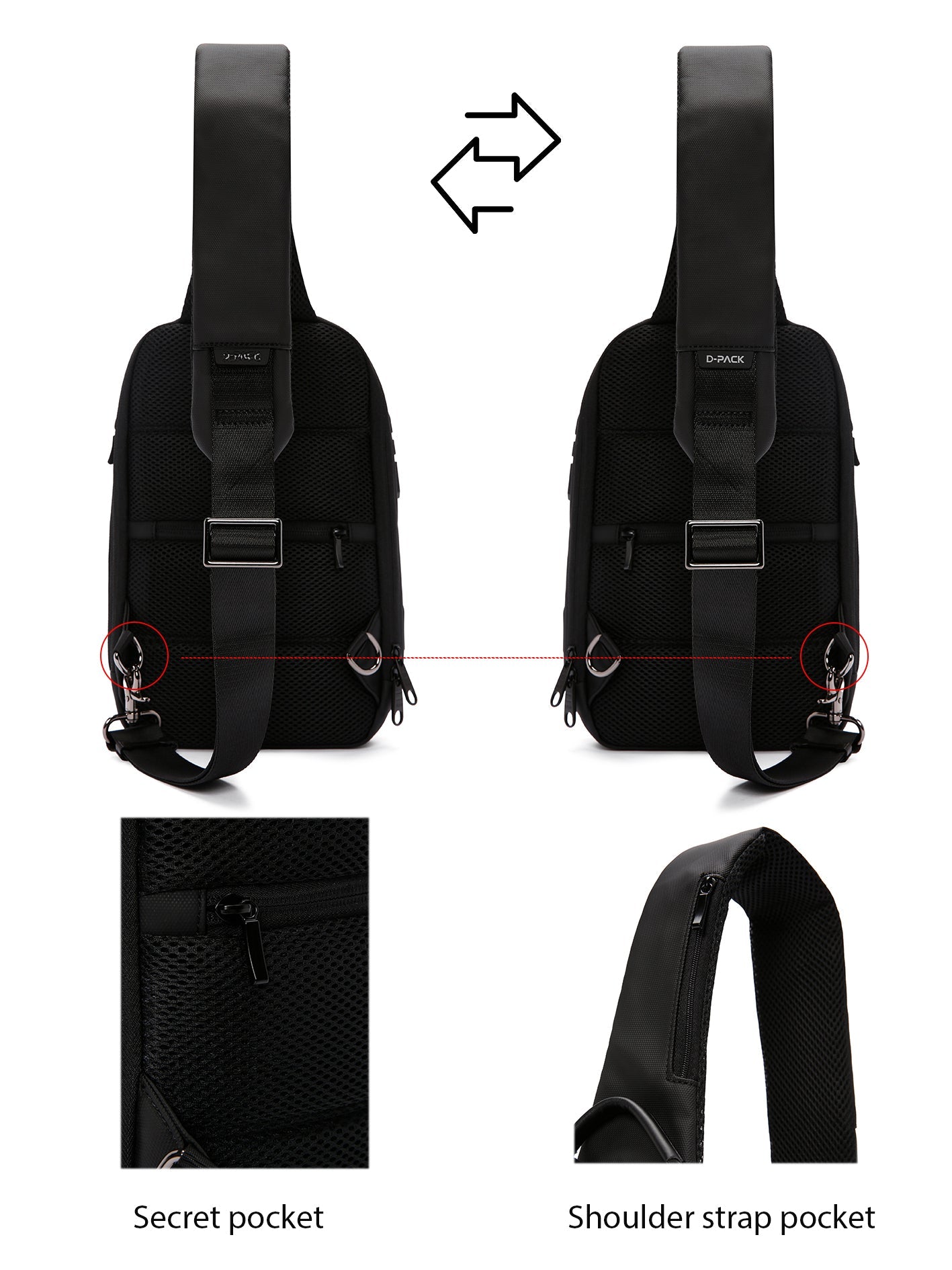 D-pack Erkek Siyah Teknolojik Sırt Çantası