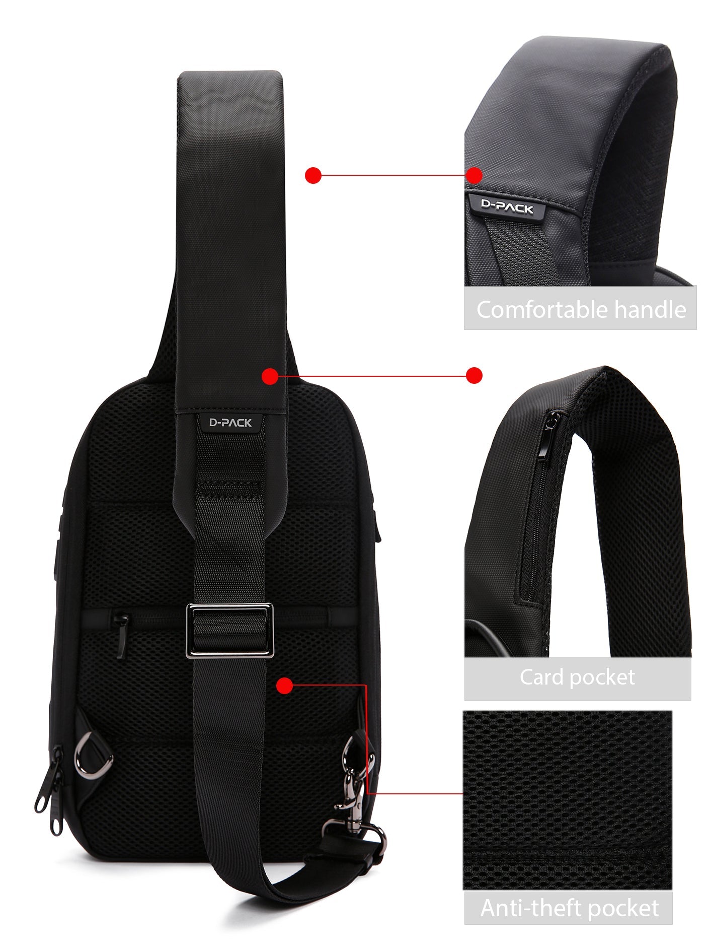 D-pack Erkek Siyah Teknolojik Sırt Çantası