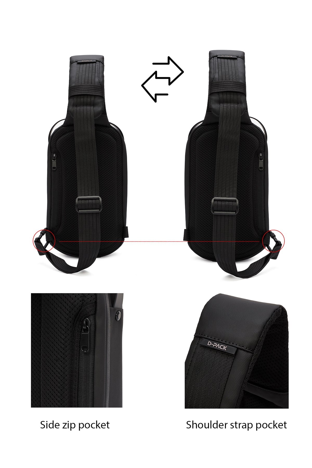 D-pack Erkek Gri Teknolojik Kumaş Çapraz Çanta