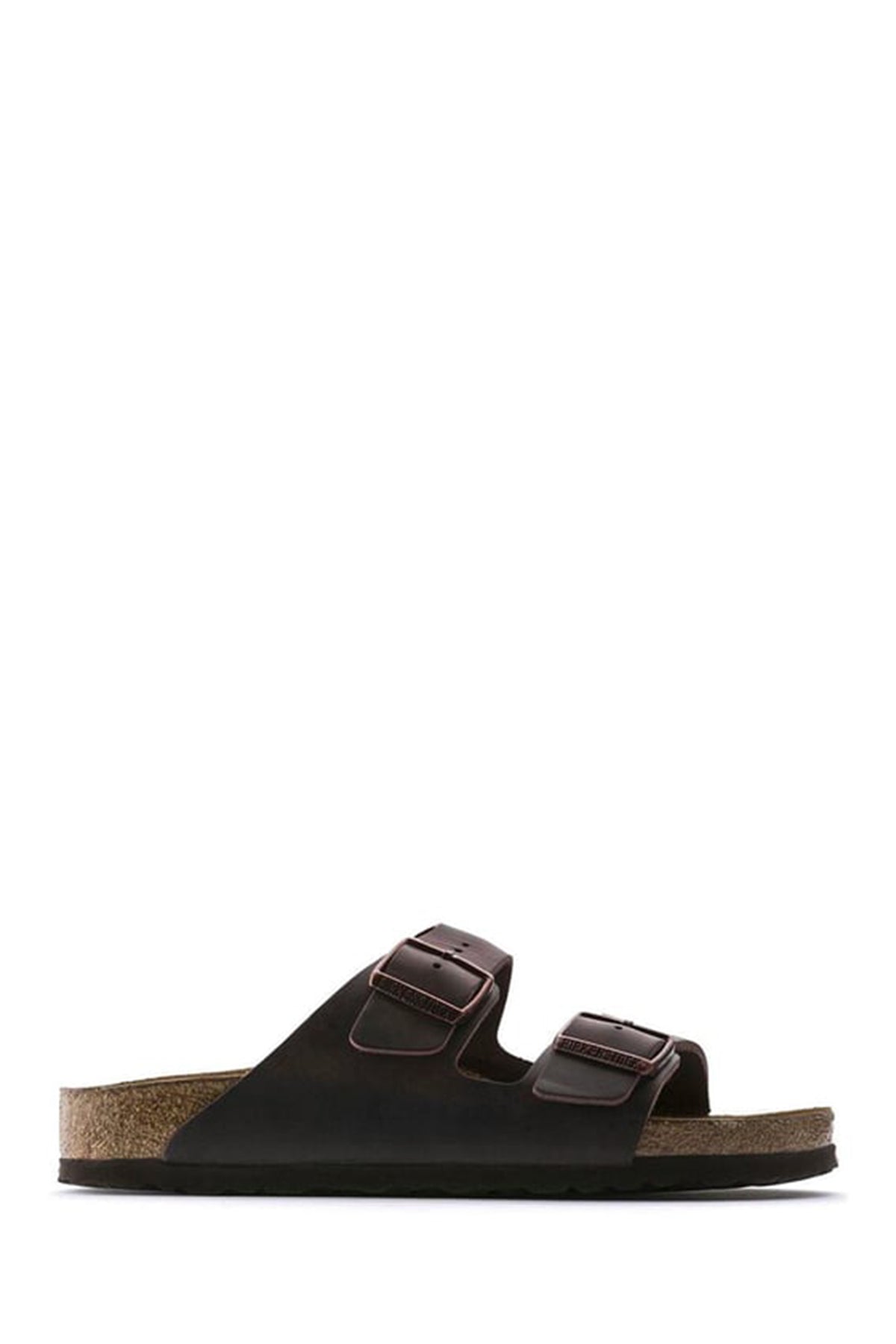 Birkenstock Erkek Vizon Nubuk Deri Çift Tokalı Düz Arizona Terlik