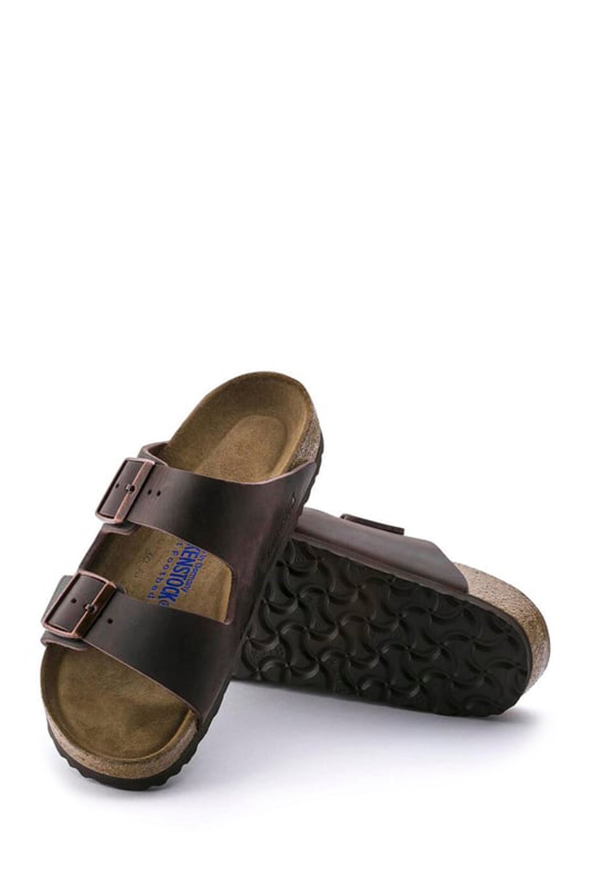Birkenstock Erkek Vizon Nubuk Deri Çift Tokalı Düz Arizona Terlik