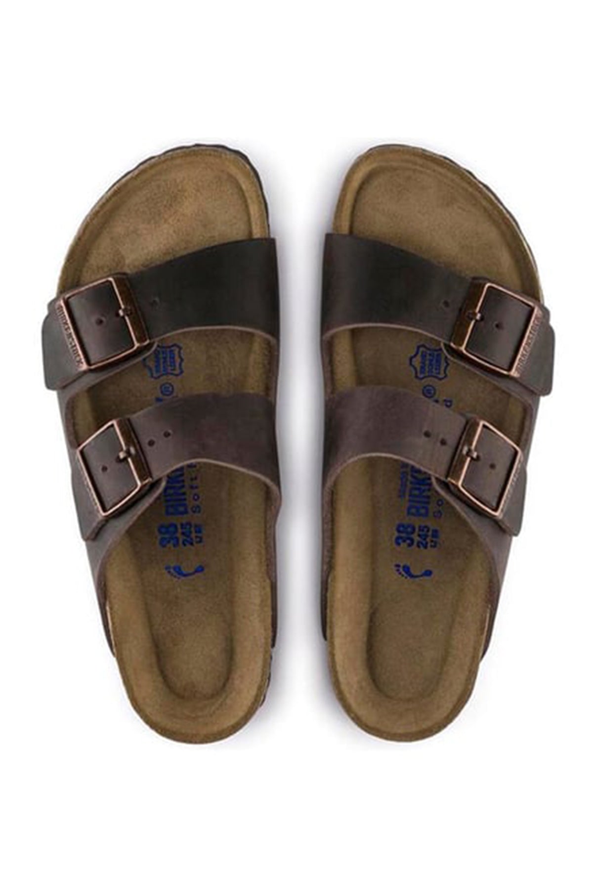 Birkenstock Erkek Vizon Nubuk Deri Çift Tokalı Düz Arizona Terlik