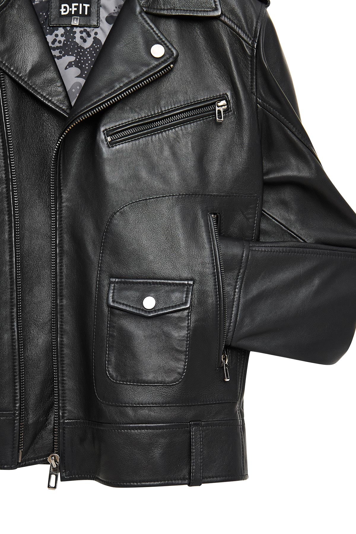 Carter Erkek Siyah Biker Deri Mont