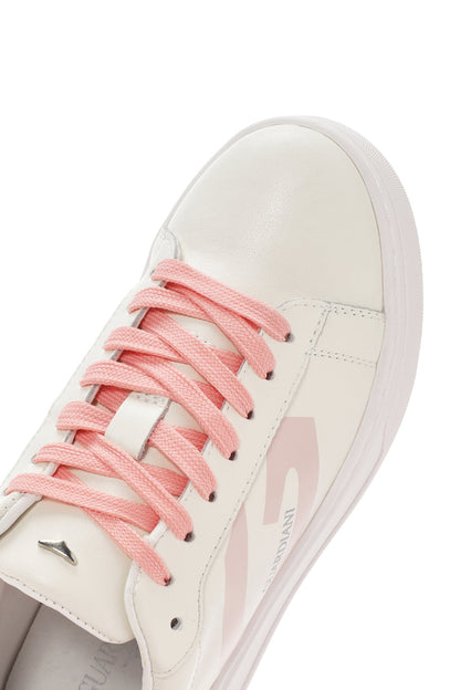 Alberto Guardiani Kadın Bej New Era Bağcıklı Deri Sneaker