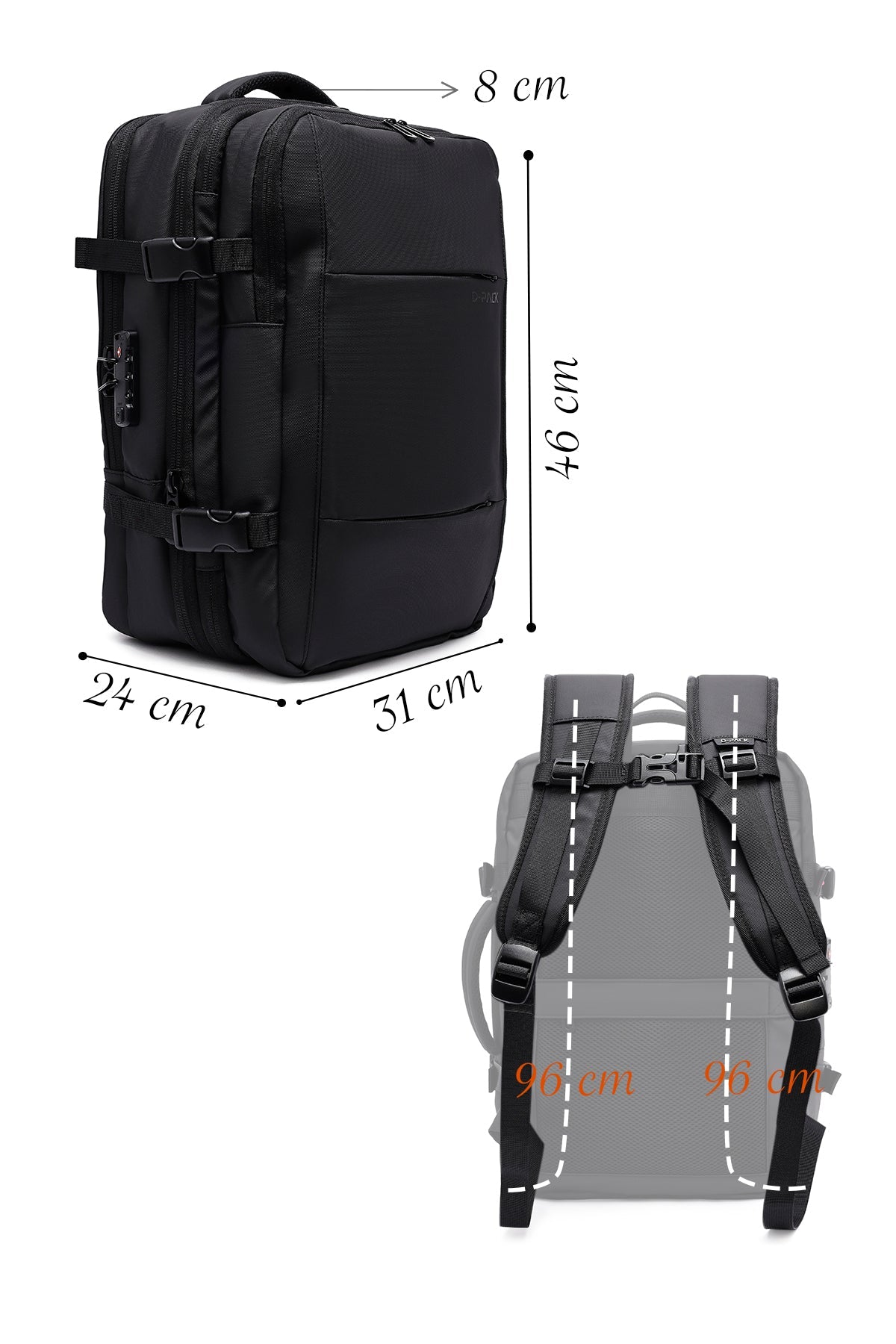 D-pack Erkek Siyah Kumaş Sırt Çantası