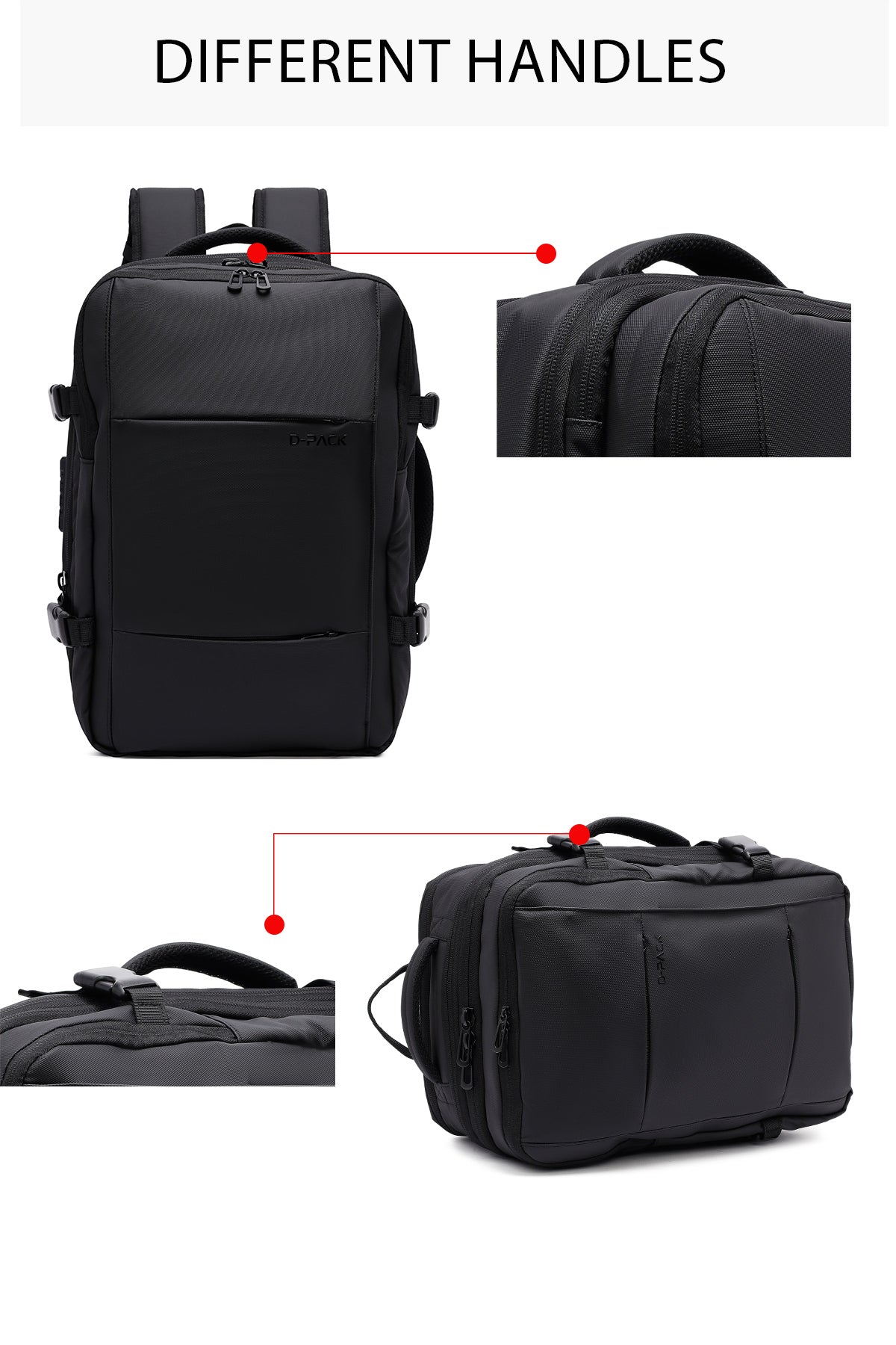 D-pack Erkek Siyah Kumaş Sırt Çantası