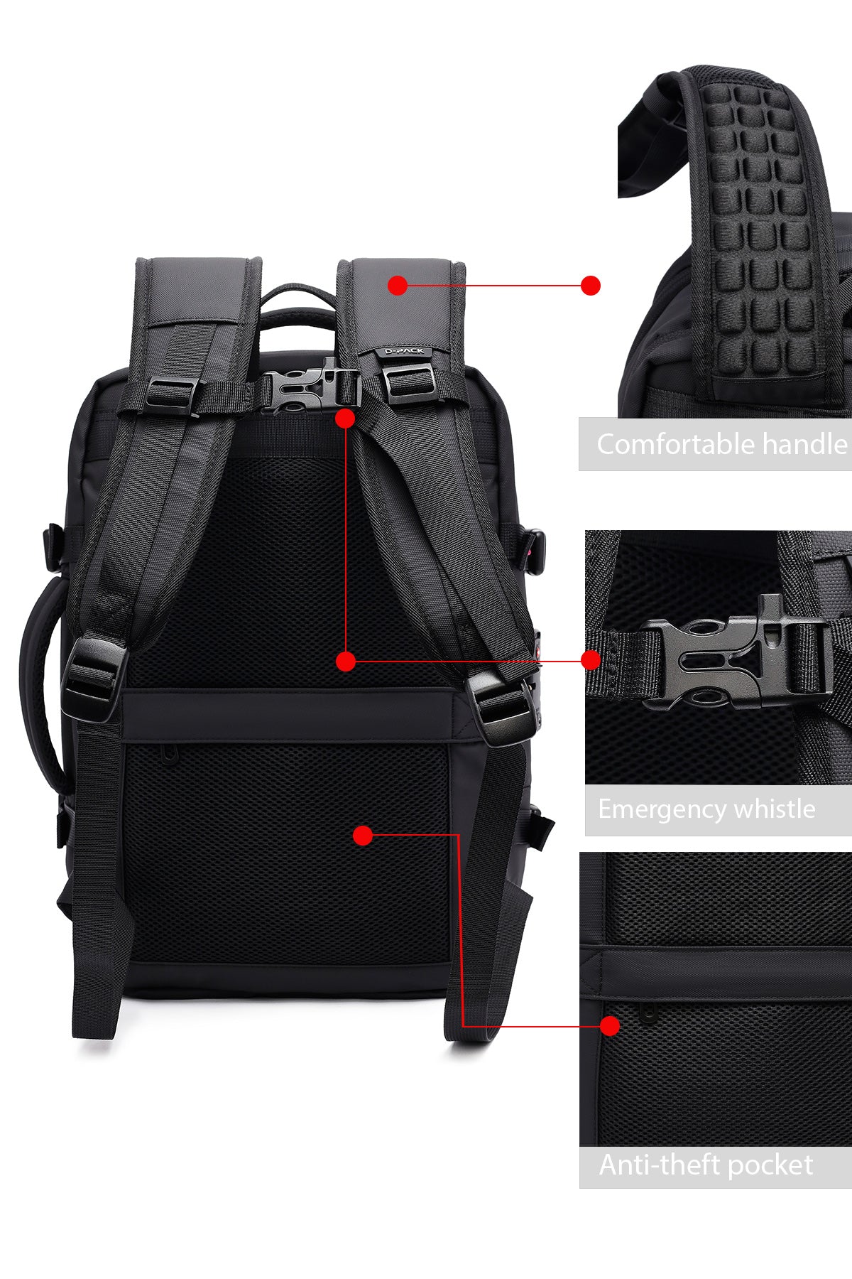 D-pack Erkek Siyah Kumaş Sırt Çantası