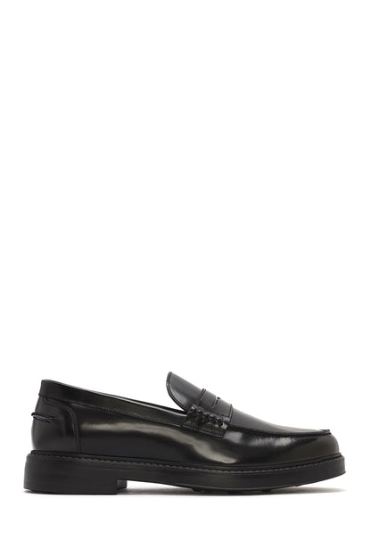 Erkek Siyah Deri Klasik Loafer