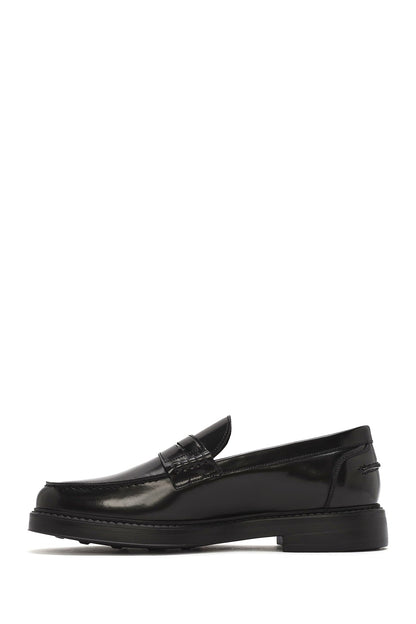 Erkek Siyah Deri Klasik Loafer