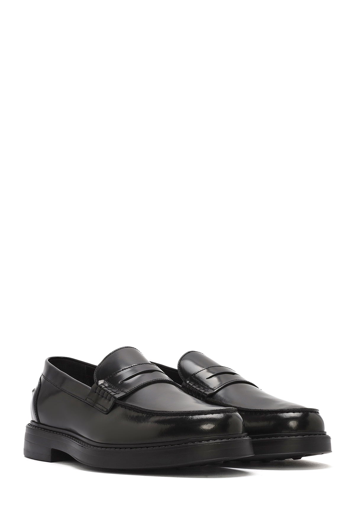 Erkek Siyah Deri Klasik Loafer