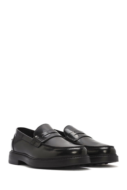 Erkek Siyah Deri Klasik Loafer