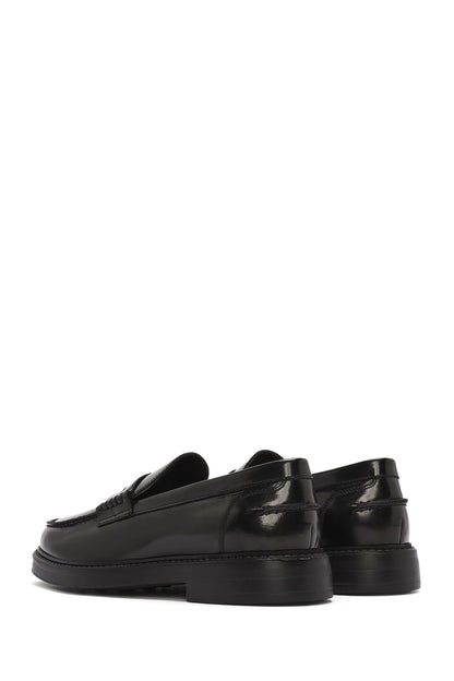 Erkek Siyah Deri Klasik Loafer