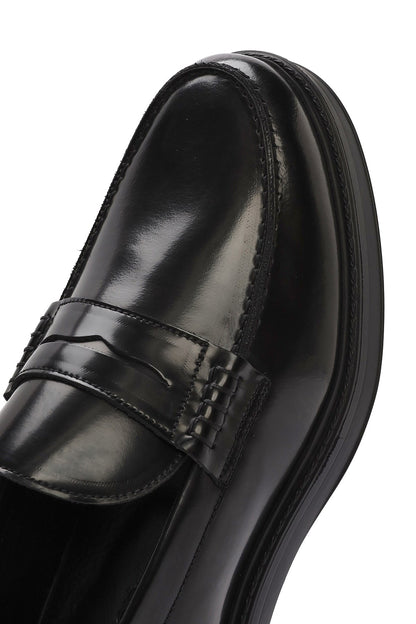 Erkek Siyah Deri Klasik Loafer