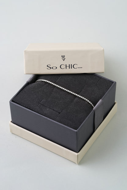 18 Ayar Beyaz Altın Kaplama Gümüş 20 Cm Su Yolu Bileklik 5068040199