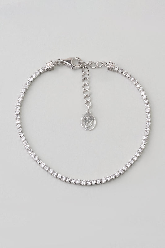 18 Ayar Beyaz Altın Kaplama Gümüş 20 Cm Su Yolu Bileklik 5068040199