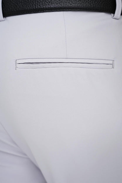 Slim Fit Yan Cepli Esnek Düz Koyu Taş Pamuk Pantolon P 1197