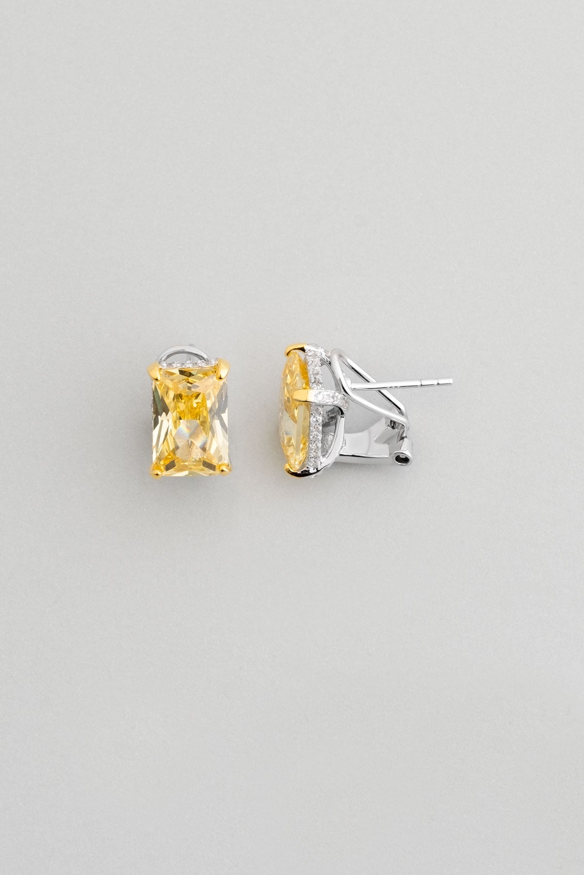 Doğanın Renkleri 18 Ayar Beyaz Altın Kaplama Gümüş Baget Küpe 5073565499