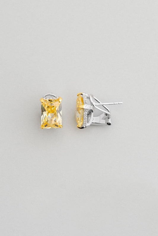 Doğanın Renkleri 18 Ayar Beyaz Altın Kaplama Gümüş Baget Küpe 5073565499