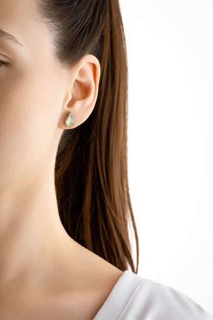 Güneş Işıltısı 18 Ayar Beyaz Altın Kaplama Gümüş Küpe 5073575499