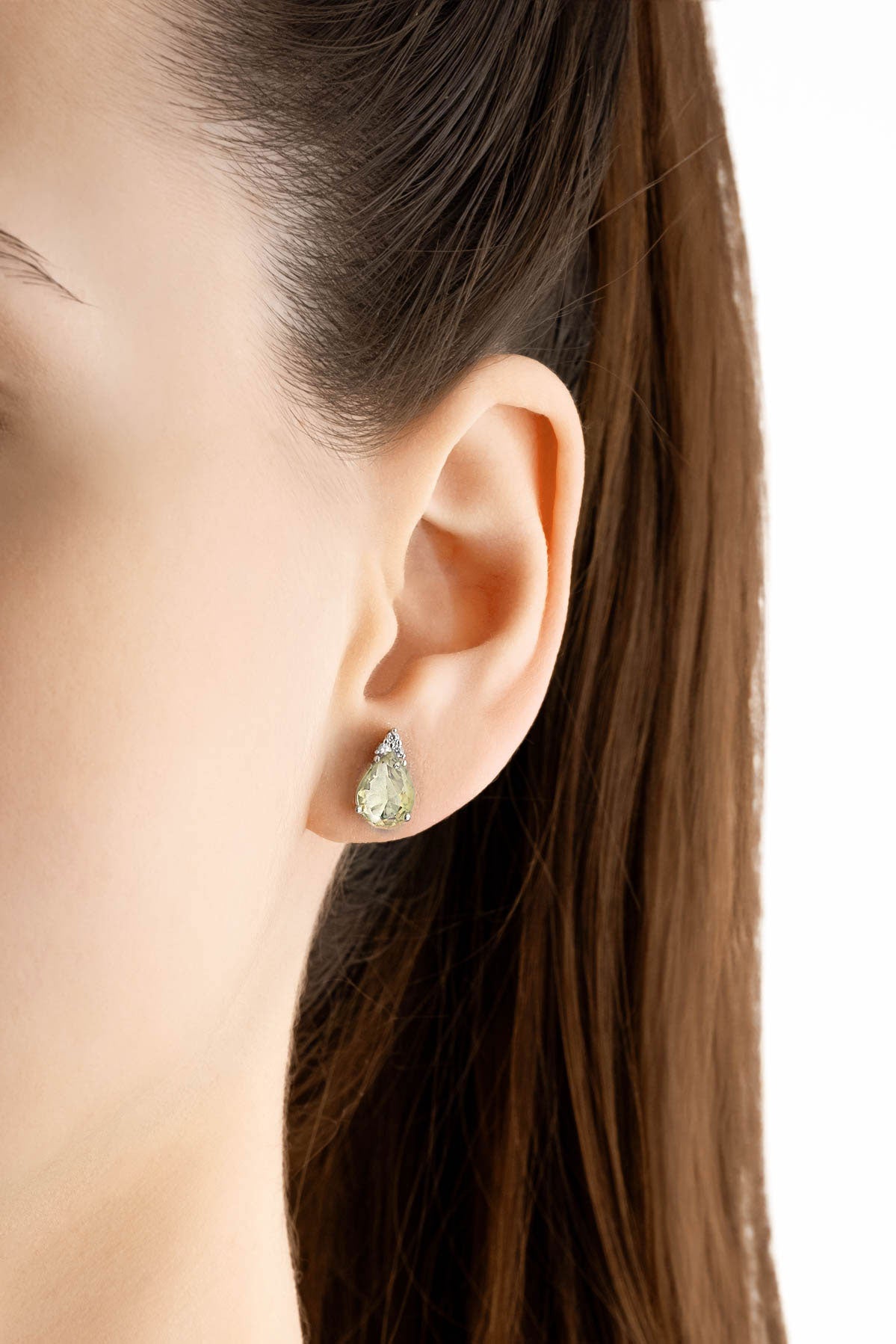 Güneş Işıltısı 18 Ayar Beyaz Altın Kaplama Gümüş Küpe 5073575499