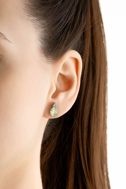 Güneş Işıltısı 18 Ayar Beyaz Altın Kaplama Gümüş Küpe 5073575499