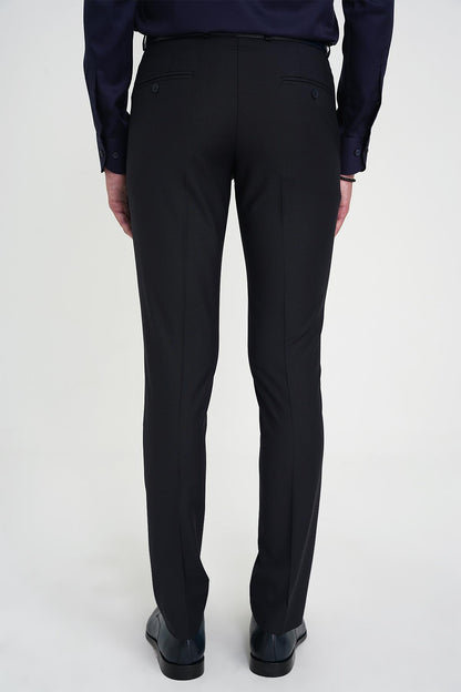 P 1191 Slim Fit Pilesiz Yün Klasik Lacivert Kumaş Pantolon