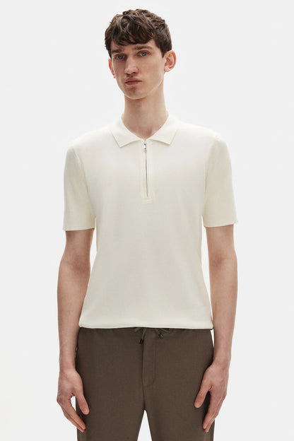 Tween Relaxed Fit Ekru Yarım Fermuarlı Polo Yaka Triko