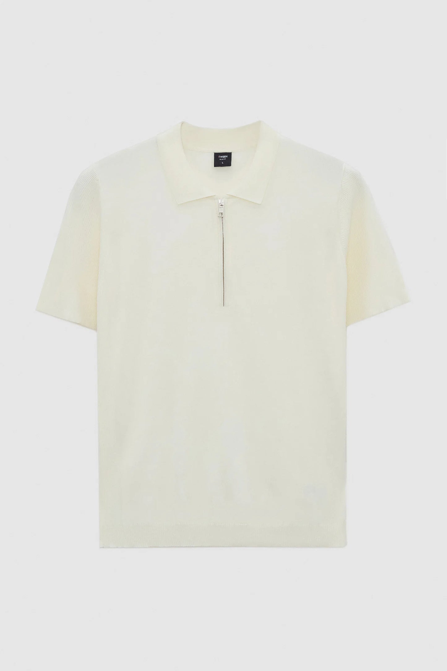 Tween Relaxed Fit Ekru Yarım Fermuarlı Polo Yaka Triko